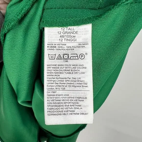 Banana Republic Kelly Green sleeveless flounce hem midi dress size 12 TALL - Picture 8 of 8